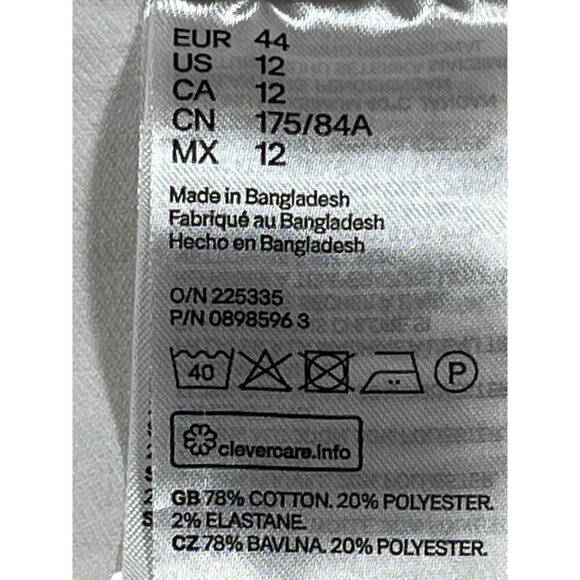 H&M White High-Waisted Slinny Ankle Jeans SIZE-12 - Picture 5 of 7